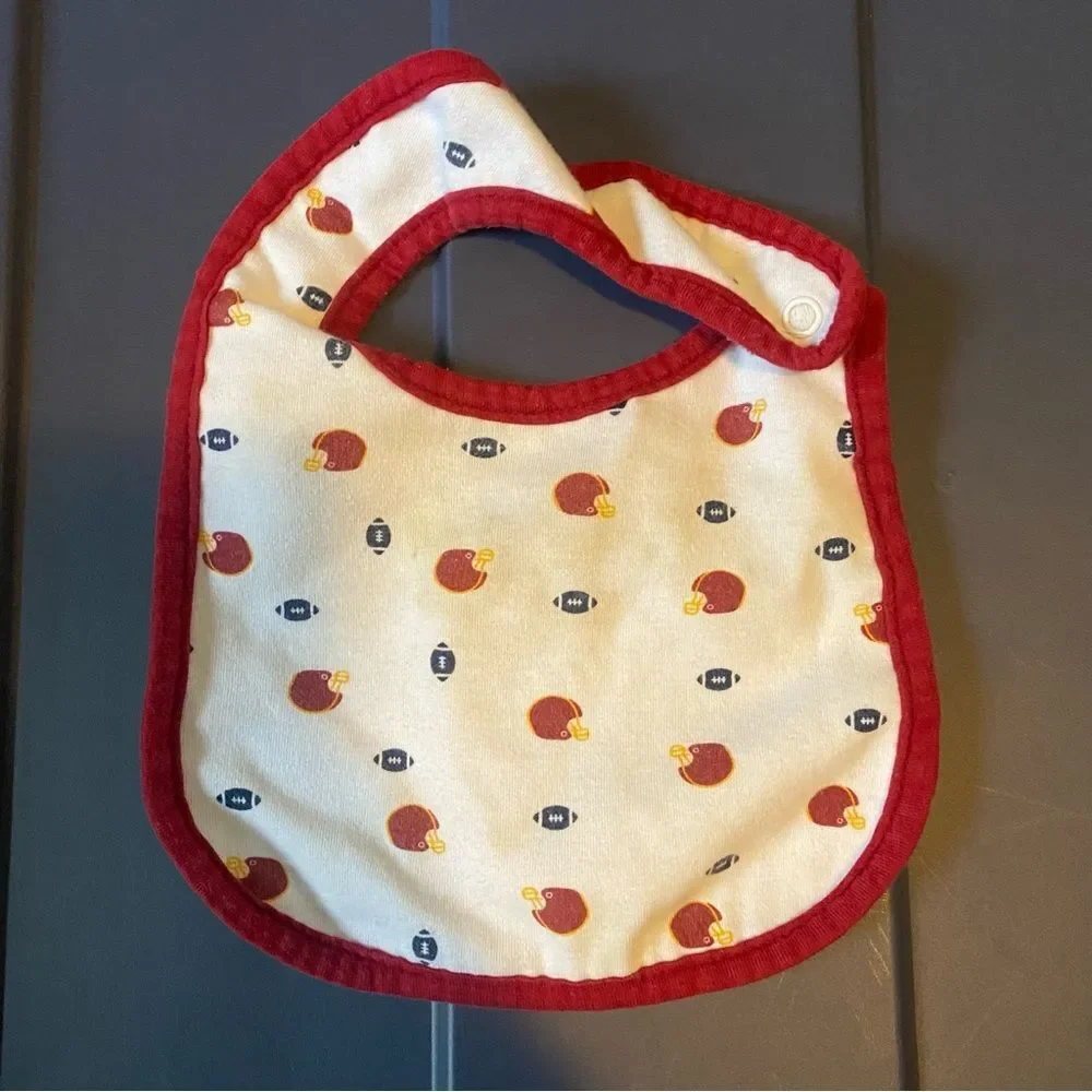 Carters just one you baby red football helmet print bib